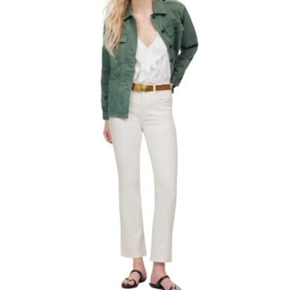 NWT Madewell Mid-Rise Kick Out Crop White Jeans Size 25 Denim Pants